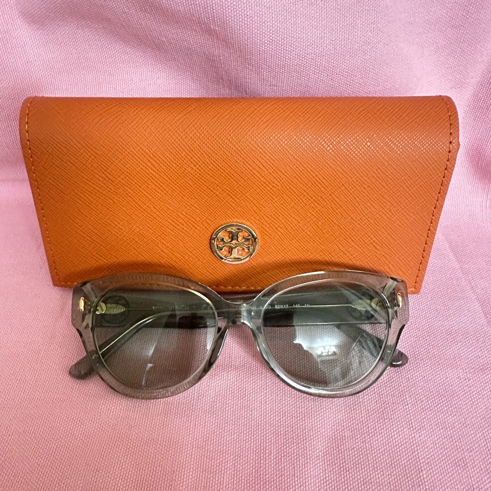 Tory Burch Gray Sunglasses with Orange Case